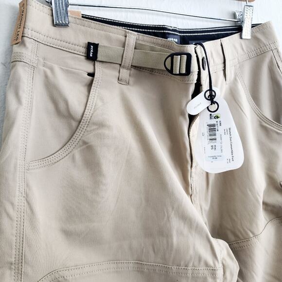 NEW Prana Stretch Zion Durable Convertible Men's Tan Cargo Pants Sandbar Tan - Picture 10 of 14